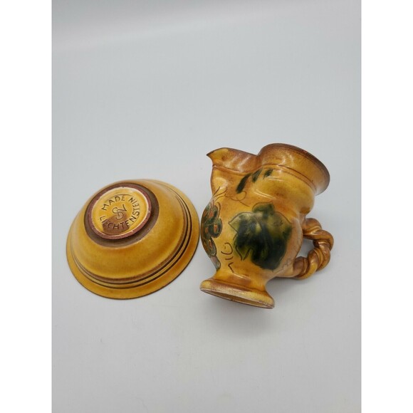 Vintage SN LIECHTENSTEIN Grapevine Leaf Pattern Mini Bowl & Pitcher Creamer - Picture 9 of 12